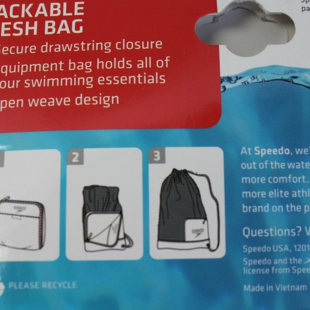 Speedo Packable Mesh Swimming Drawstring Bag - Picture 4 of 4